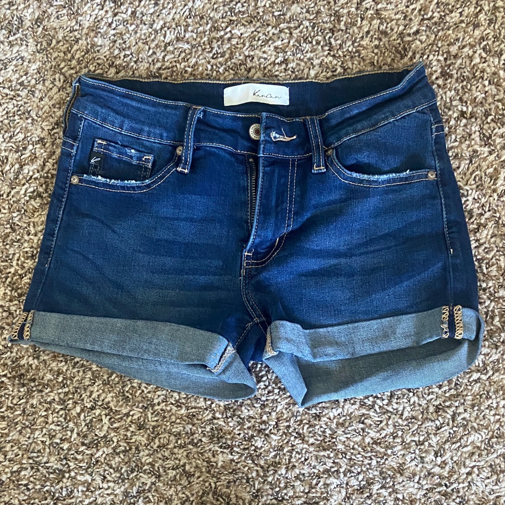 Kancan Indigo Cuffed Denim Shorts